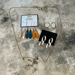 4 Items for $12 ( three pairs of earrings, and one long necklace)